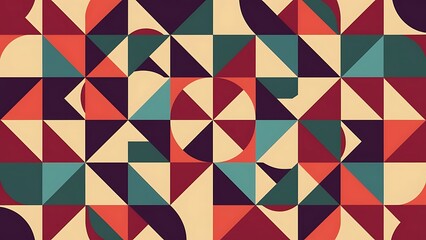 Poster - Decorative memphis pattern wallpaper with geometric elements design vector