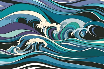 Poster - Abstract background with waves vector illustration