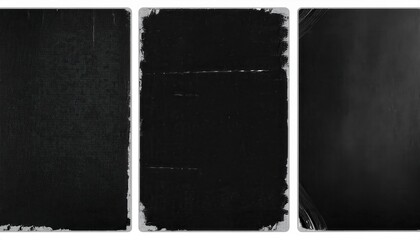 Aufkleber - Abstract Black Texture Background with Grunge Edges, Brush Strokes, and Rough Canvas Detail, Perfect for Modern Design Concepts, Website Banners, Posters, Album Covers, or Minimalist Art Projects