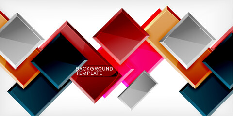 Poster - Glass toy style square shapes abstract design. Vector Illustration For Wallpaper, Banner, Background, Card, Book Illustration, landing page