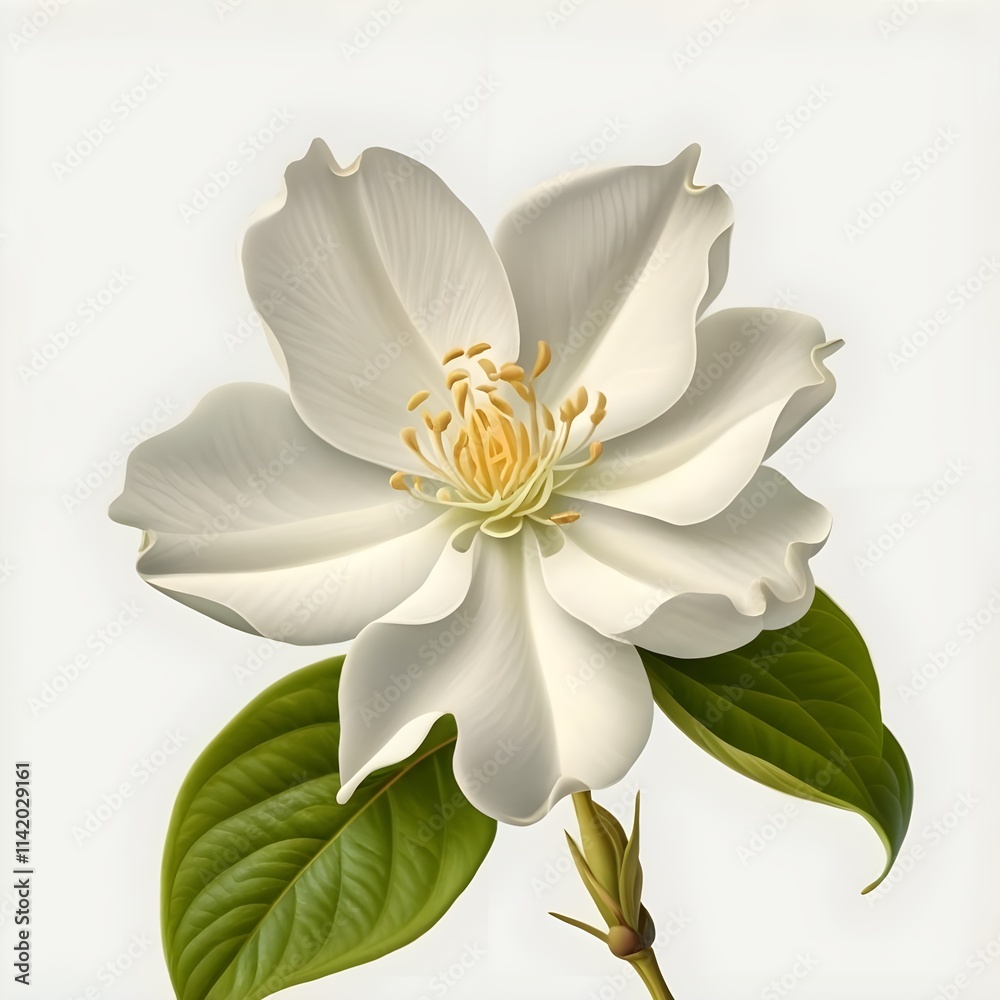 Beautiful Arabian Jasmine flower Clipart, isolated on a white ...