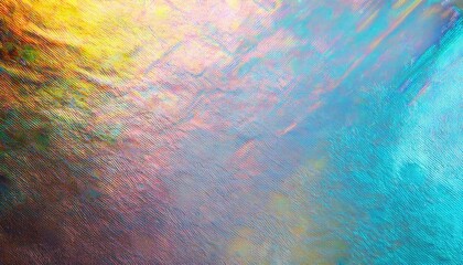 Aufkleber - Vibrant Iridescent Texture Background. Abstract Holographic Surface with Multicolor Reflections in Blue, Pink, and Gold Tones. Perfect for Creative Designs, Digital Art, and Futuristic Concepts