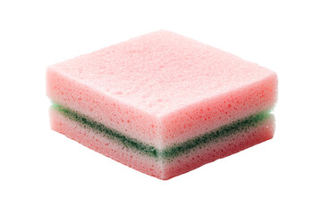 a pink and green sponge