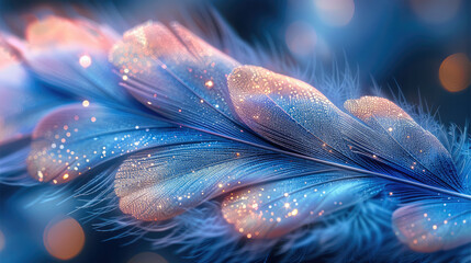 Aufkleber - Light, feathers, blue and purple,