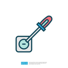 Poster - This image features a simple graphic of a dropper over a circular container, commonly used in laboratories or for precise liquid measurements.