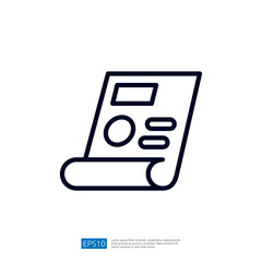 Poster - A simple graphic representation of a rolled document with a pie chart and text, symbolizing reports or presentations.