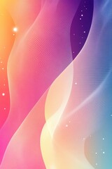 Poster - A vibrant abstract background featuring flowing waves of pink, blue, and yellow hues with a soft gradient effect.