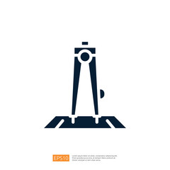 Poster - The image depicts a compass tool, commonly used in drawing and drafting, symbolizing precision and technical design.