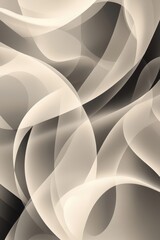 Poster - Abstract waves in muted black and white tones create a flowing, serene design.