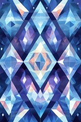 Poster - A vibrant abstract design featuring geometric patterns in shades of blue, purple, and pink.