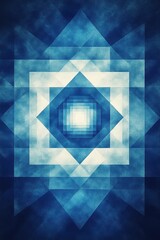 Poster - A mesmerizing geometric pattern in varying shades of blue, creating a calming and modern abstract design.