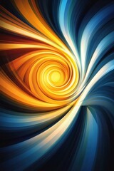 Poster - abstract swirl of vibrant orange and blue hues creating a mesmerizing vortex effect.