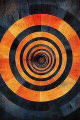 Poster - Vibrant spiral pattern creating a mesmerizing visual effect with orange and black hues.