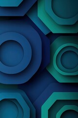 Poster - Abstract geometric patterns in deep blues and greens create a modern, sophisticated backdrop.
