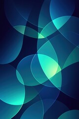 Poster - Abstract composition featuring overlapping translucent circles in shades of blue and green.