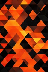 Poster - Abstract geometric pattern featuring vibrant orange and black shades, creating a dynamic, modern background.
