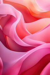 Poster - Flowing waves of vibrant pink and coral fabric create a soft, dreamy atmosphere.