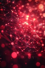 Poster - An abstract network of glowing red connections and points representing digital data and technology.