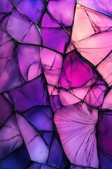 Poster - Colorful abstract pattern of shattered glass in purple and pink tones, creating a vibrant and dynamic visual experience.