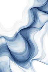 Poster - Abstract blue wave patterns create a serene and calming effect, perfect for modern decor and artistic projects.
