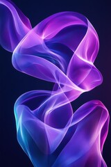 Poster - Abstract swirls of purple and blue light gracefully intertwine, creating a mesmerizing display of flowing forms.