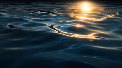 Poster - glimmering sunset reflection on calm water surface creates a serene atmosphere for relaxation and re