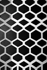 Poster - Abstract black and silver honeycomb pattern creating a modern, geometric design.