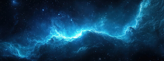 Wall Mural - A blue sky with stars and a galaxy