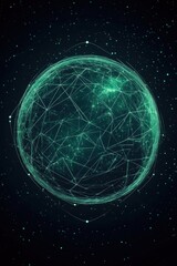Poster - A glowing, abstract representation of a digital globe surrounded by a cosmic backdrop, emitting a futuristic vibe.