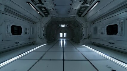 Poster - A generic futuristic science fiction background, inside of a white hi-tech laboratory or space ship