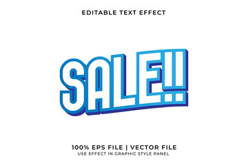 Poster - 3D Editable blue SALE vector text effect
