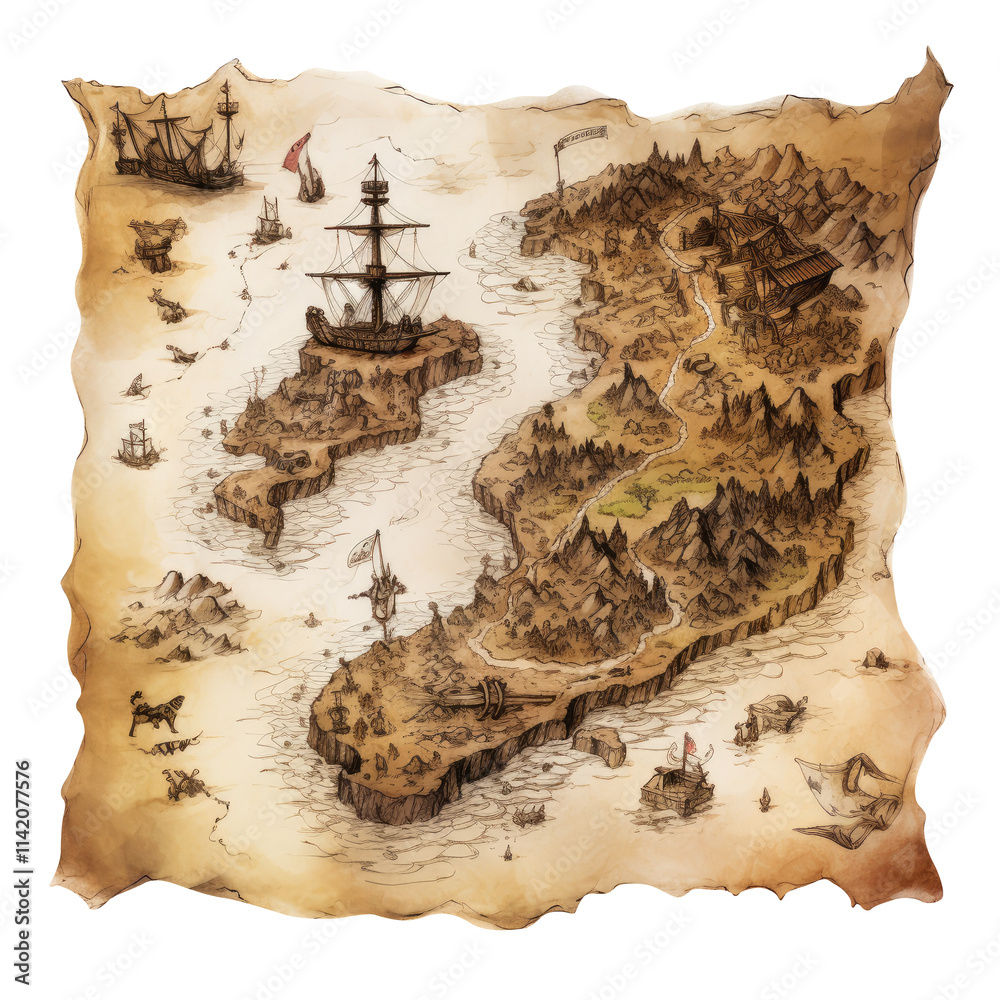 Treasure Map isolated on transparent background remove Png, Clipping ...
