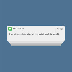 Popup Missed Notification template. Messaging App Conversation