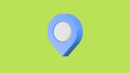 Poster - pin location geo maps 3d icon motion graphic green screen