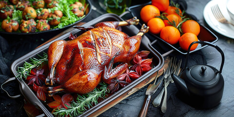 Wall Mural - Peking duck traditional asian chinese restaurant dish, fried poultry with crispy skin.