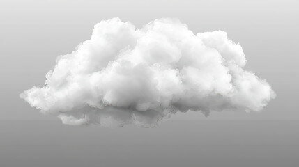 Poster - White cloud, weather meteo icon realistic vector illustration. Fluffy cirrus cumulus cloud, isolated on transparent background. Realistic element for weather forecast