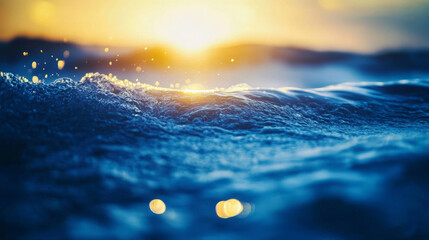 Poster - Abstract background with smooth shiny blue waves