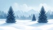 © NhV - christmas fir trees in the snow winter landscape illustration