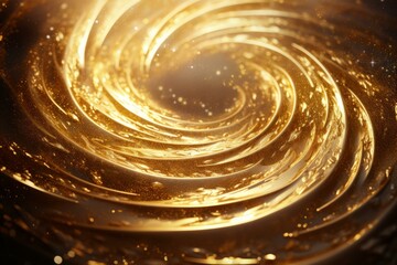 Poster - Golden swirling vortex creating a mesmerizing abstract background with light effects