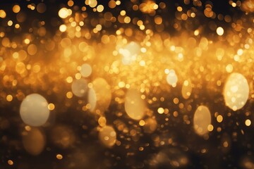 Poster - Abstract golden bokeh lights creating a festive and magical christmas background, perfect for holiday projects
