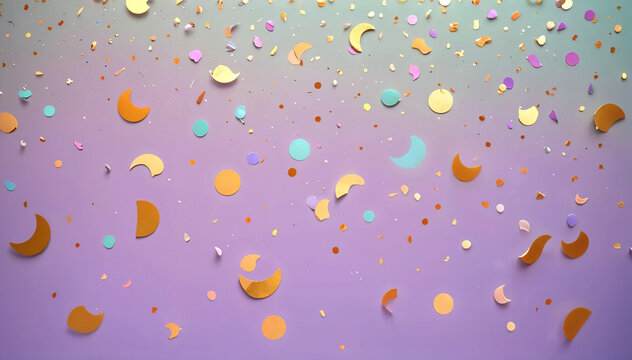 A fun and festive display of pastel confetti shapes