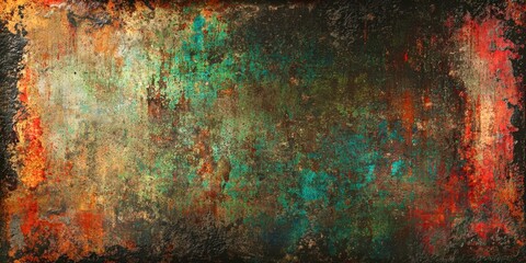 Poster - Large, colorful painting with a lot of texture