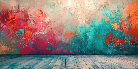 Poster - Wall with splatters of paint on it