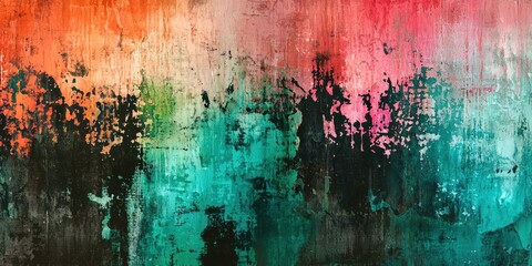 Poster - Painting with a lot of colors and a lot of brush strokes