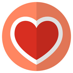 Wall Mural - Red heart icon vector isolated on white background.