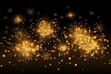 Poster - golden fireworks illuminating the night sky during a celebration