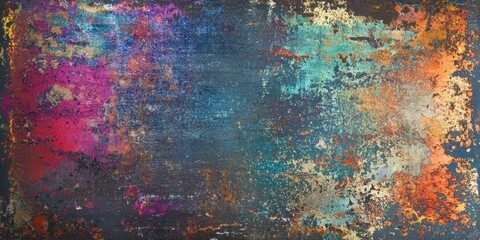 Poster - Colorful painting with a lot of texture