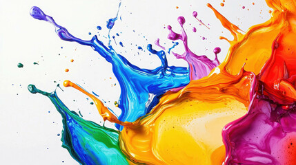 Poster - Abstract Scene with Smooth Swirling Paint Splashes in Vibrant Colors