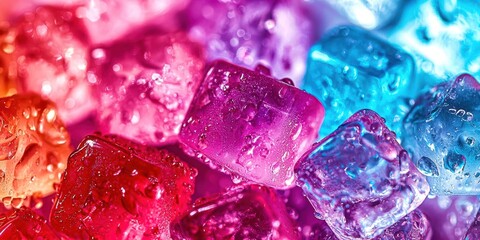 Aufkleber - Bunch of ice cubes with different colors