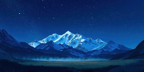 Aufkleber - Mountain range with snow on the peaks